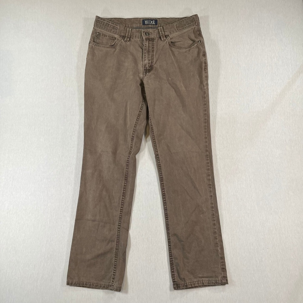 Hiltl Seth Pants Mens 33x30 (Fit 32x27) Tailored Fit Brown Five Pocket Tough